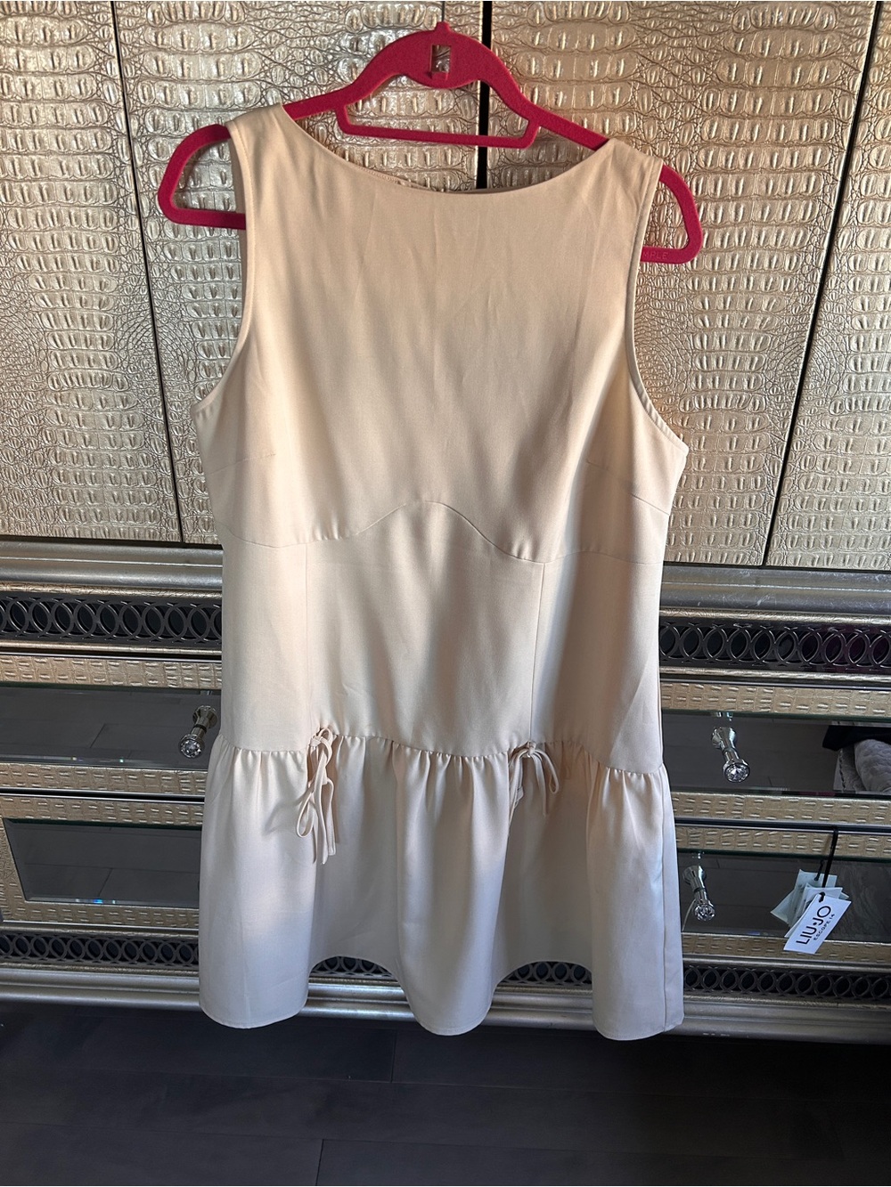 Sleeveless Cream Drop-Waist Dress